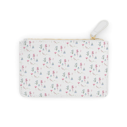 VINTAGE WHITE FLORAL LEATHER POUCH