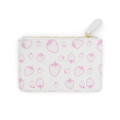 WHITE STRAWBERRIES LEATHER POUCH