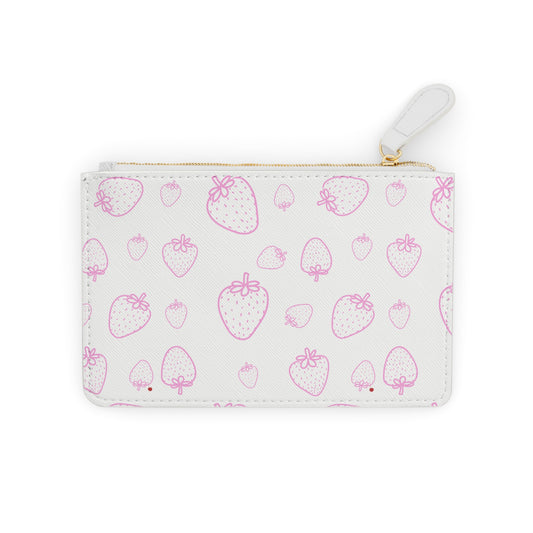 WHITE STRAWBERRIES LEATHER POUCH