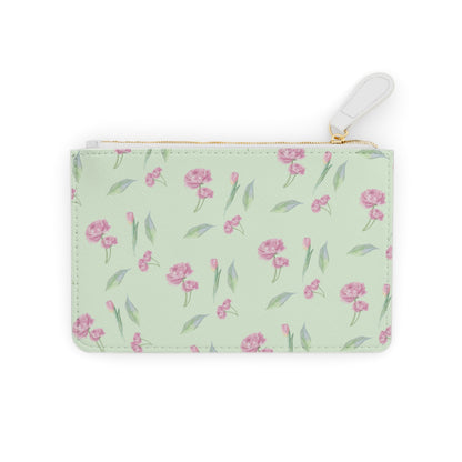 GREEN FLORAL LEATHER POUCH