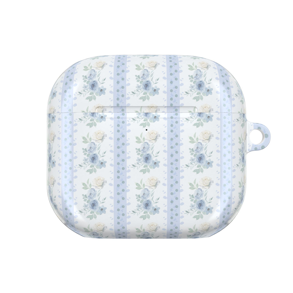 BLUE STRIPE FLORAL AIRPOD CASE