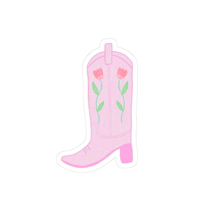 PINK COWGIRL BOOT STICKER