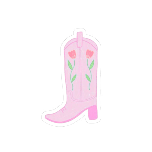 PINK COWGIRL BOOT STICKER