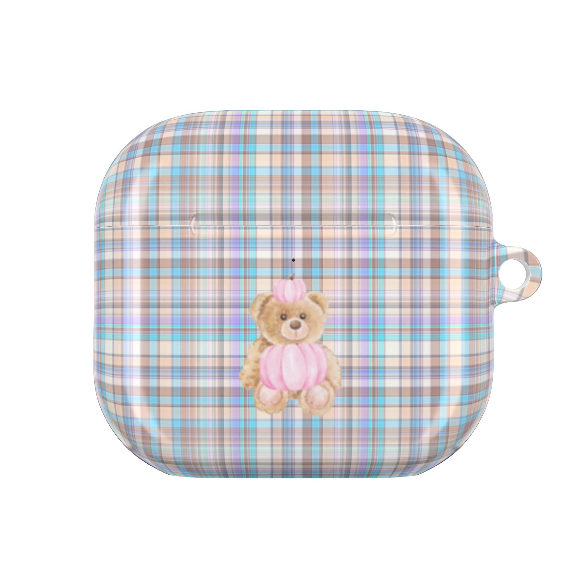 PLAID TEDDY AIRPOD CASE