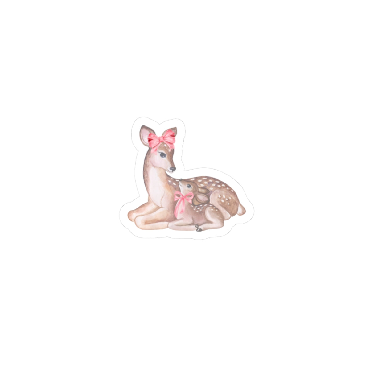 PINK BOW DEER STICKER
