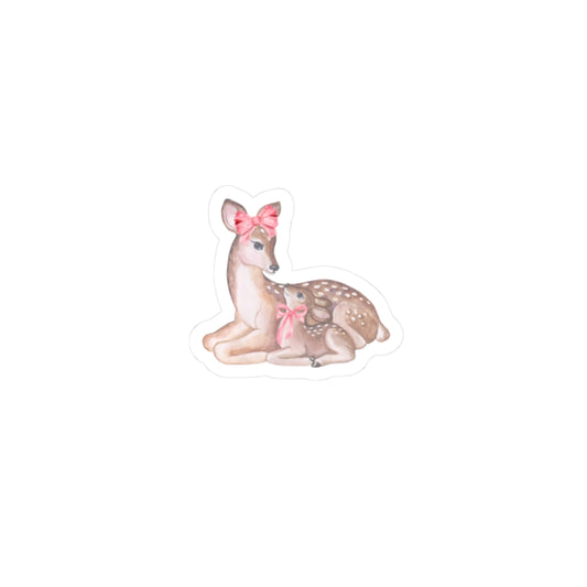 PINK BOW DEER STICKER