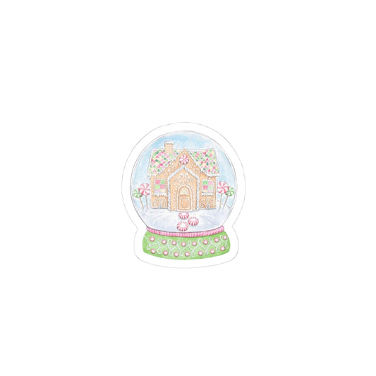 SNOW GLOBE GINGERBREAD HOUSE STICKER
