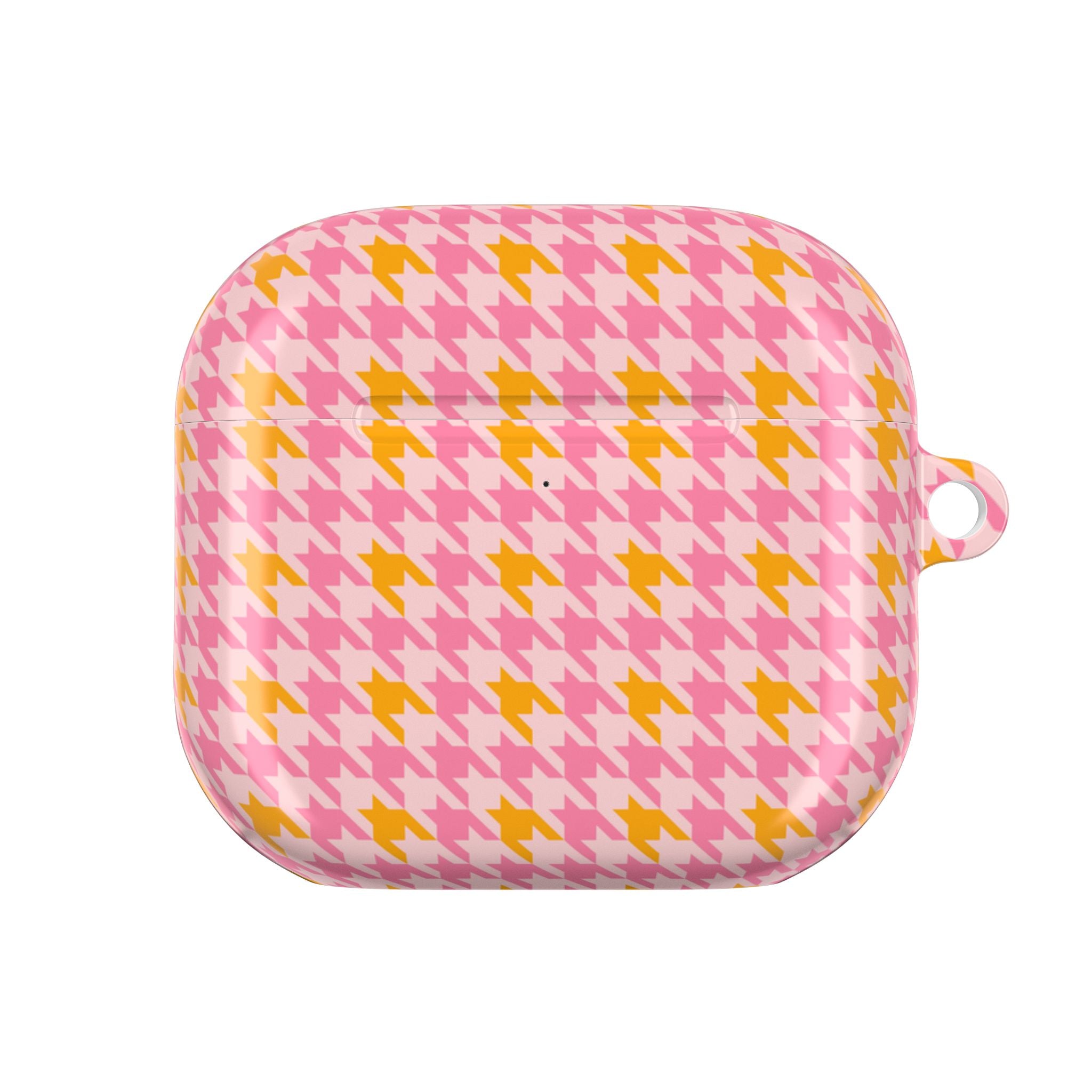 PINK & ORANGE HOUNDSTOOTH AIRPOD CASE