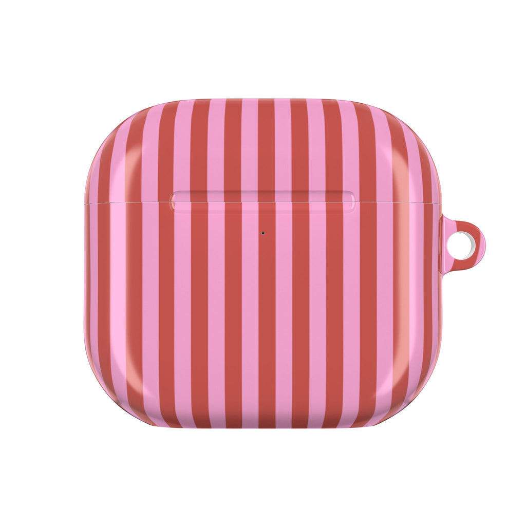 RED CANDY CANE STRIPES AIRPOD CASE