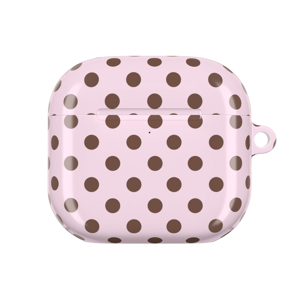 PINK & BROWN POLKA DOT AIRPOD CASE