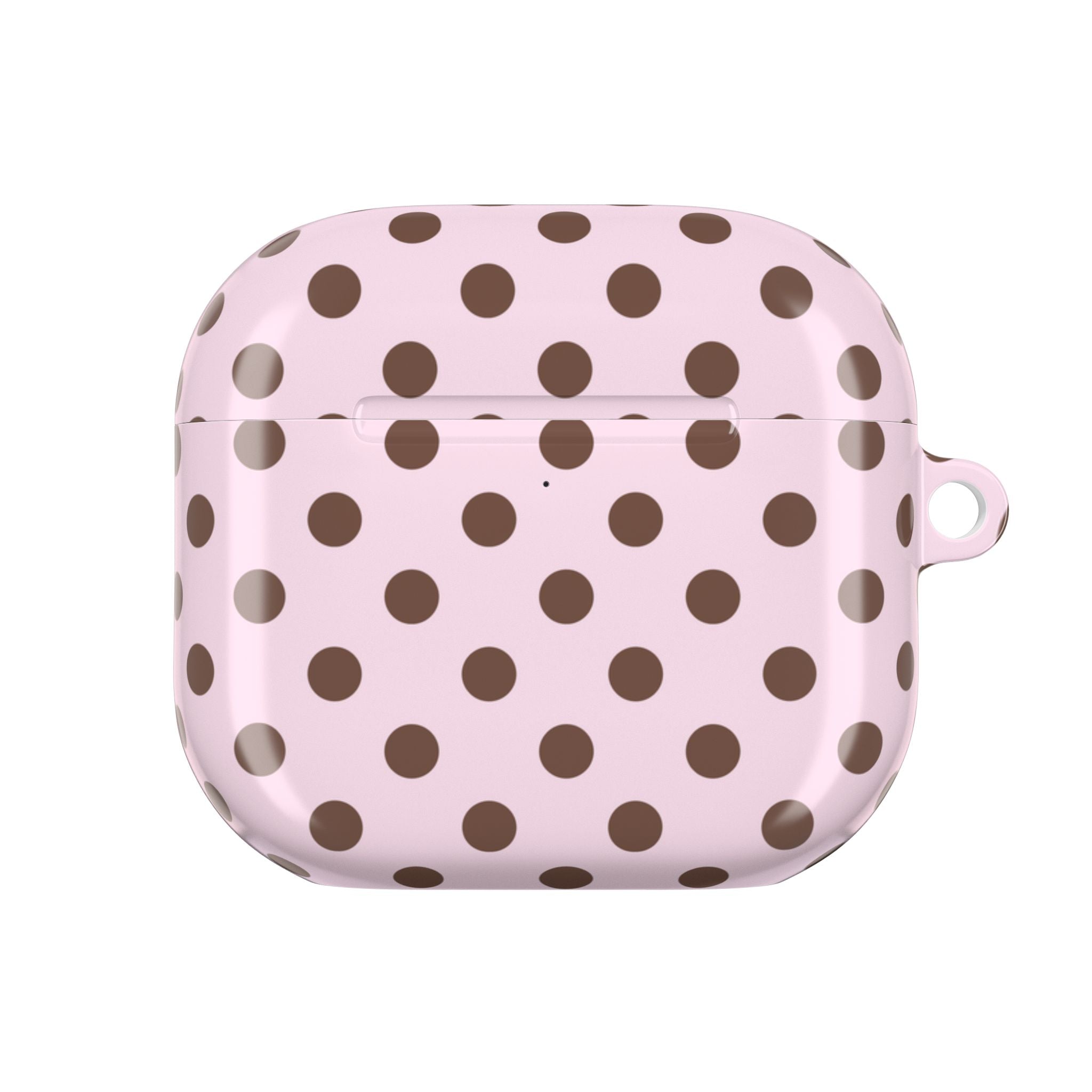 PINK & BROWN POLKA DOT AIRPOD CASE