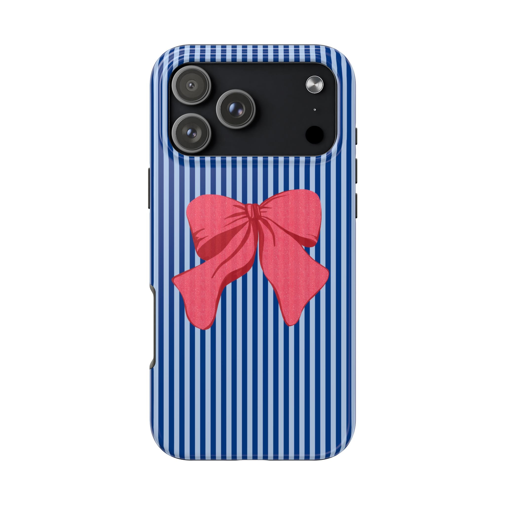 NAVY STRIPES RED LARGE BOW PHONE CASE