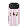 PINK STRIPES RL TEDDY BEARS PHONE CASE