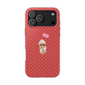 RED POLKA DOT SELF CARE TEDDY BEAR PINK DICE PHONE CASE