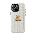 BEIGE BRAIDED KNIT TEDDY BEAR PHONE CASE