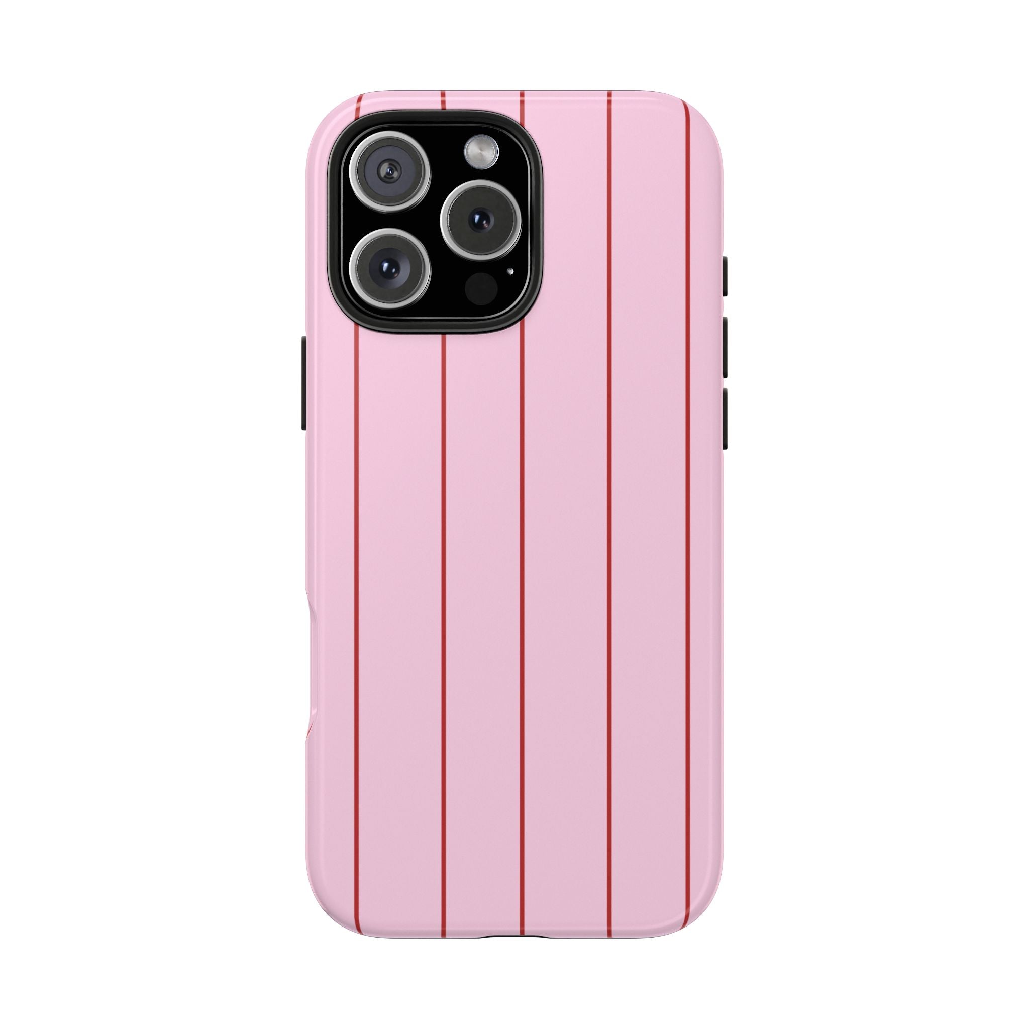 PINK RED STRIPES PHONE CASE