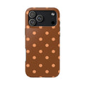 ORANGE BRONZE POLKA DOTS PHONE CASE