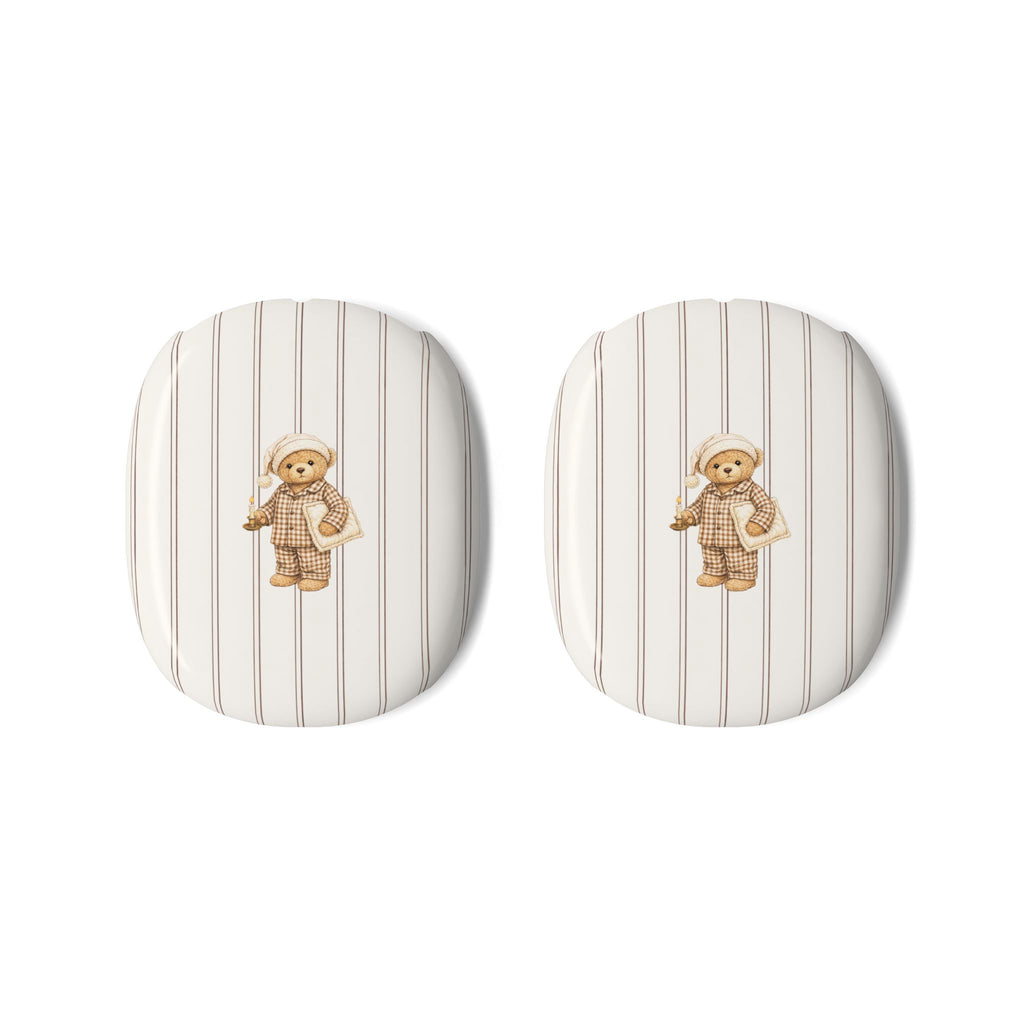 BROWN STRIPES NIGHT CAP TEDDY BEAR AIRPODS MAX CASE COVERS