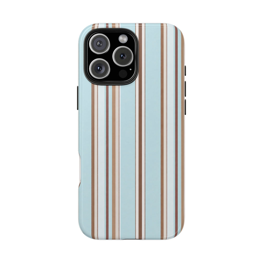 POWDER BLUE ESPRESSO STRIPES PHONE CASE