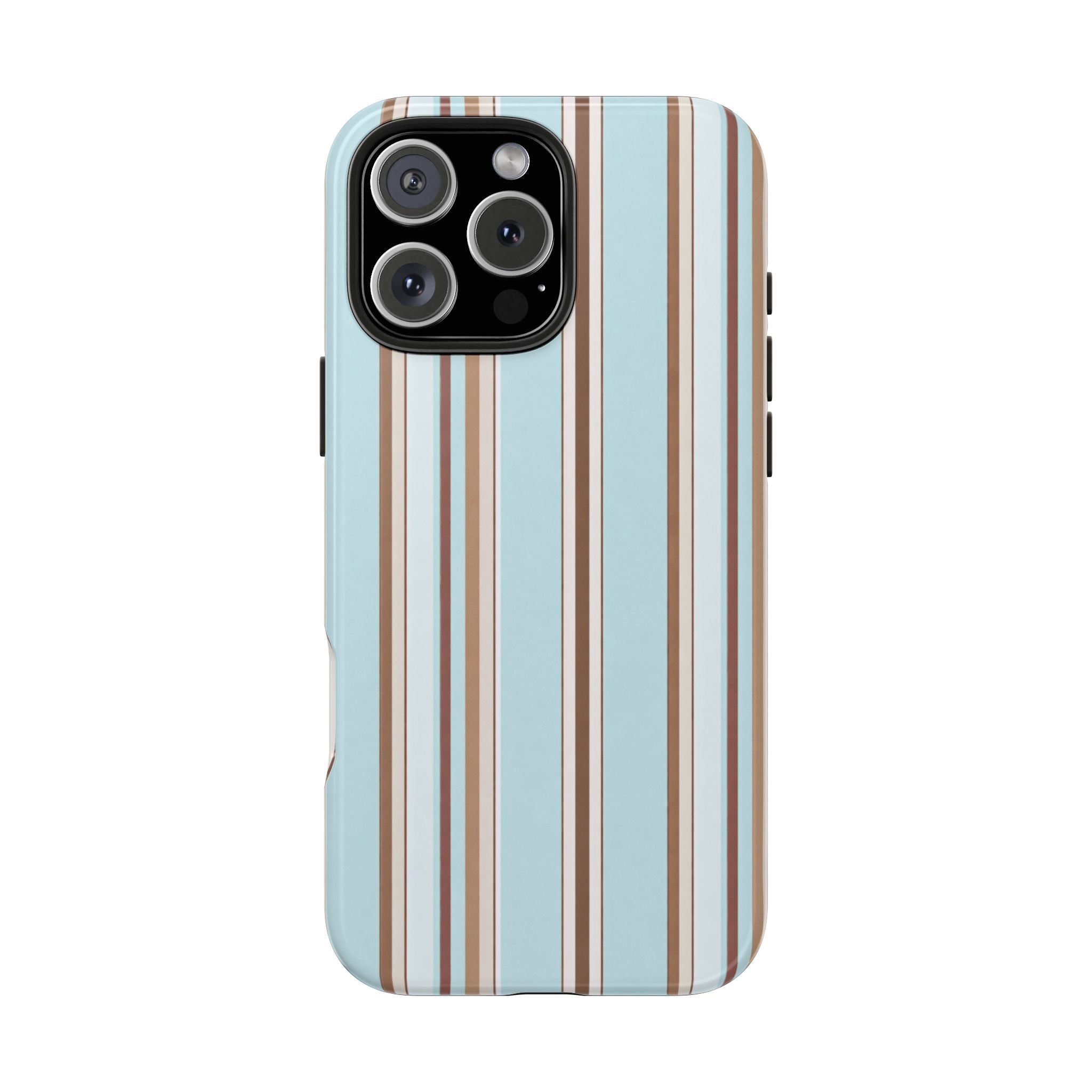 POWDER BLUE ESPRESSO STRIPES PHONE CASE