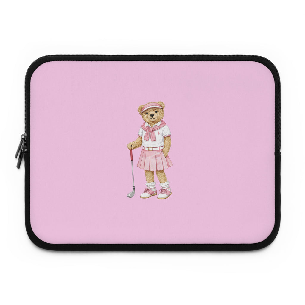 PINK RL TEDDY BEAR GOLF CLUB NEOPRENE KINDLE IPAD & LAPTOP SLEEVE