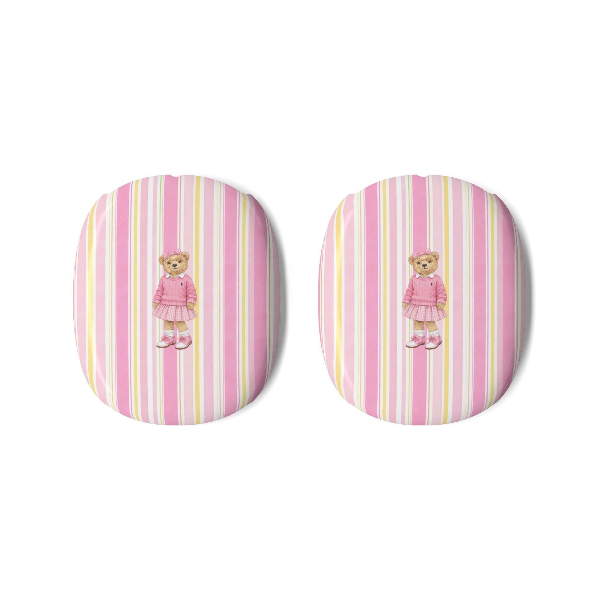 PINK STRIPES RL GIRL TEDDY BEAR AIRPODS MAX CASE COVERS