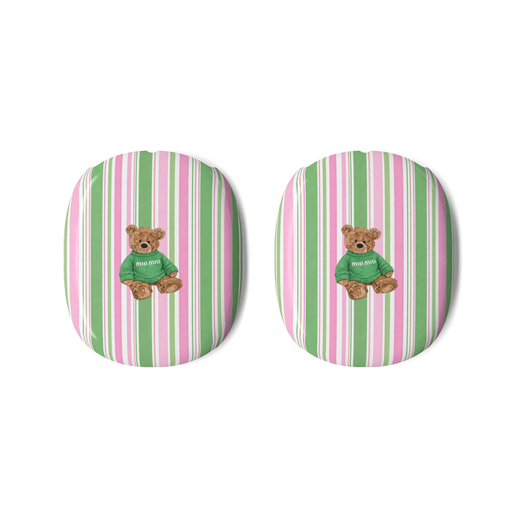 PINK GREEN MIU MIU TEDDY BEAR AIRPODS MAX CASE COVERS