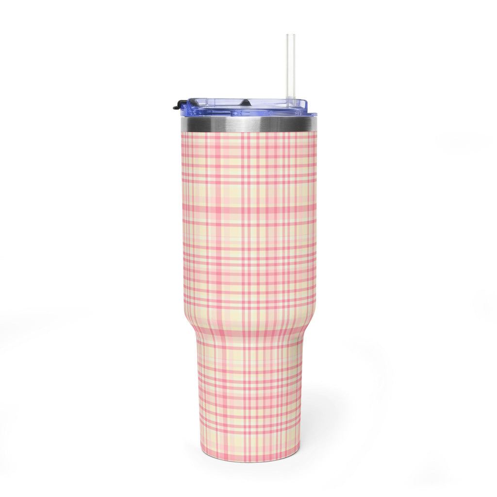 SORBET PLAID 40OZ STAINLESS STEEL TUMBLER
