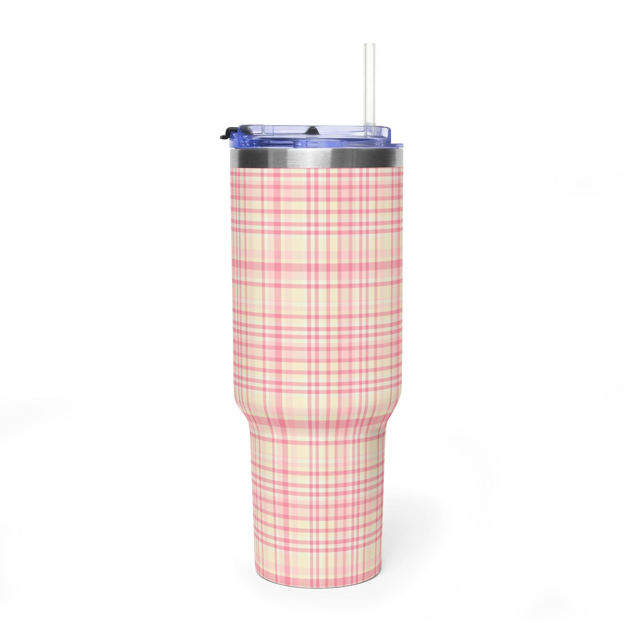SORBET PLAID 40OZ STAINLESS STEEL TUMBLER