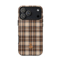 CHESTNUT PLAID MINI TEDDY BEAR PHONE CASE