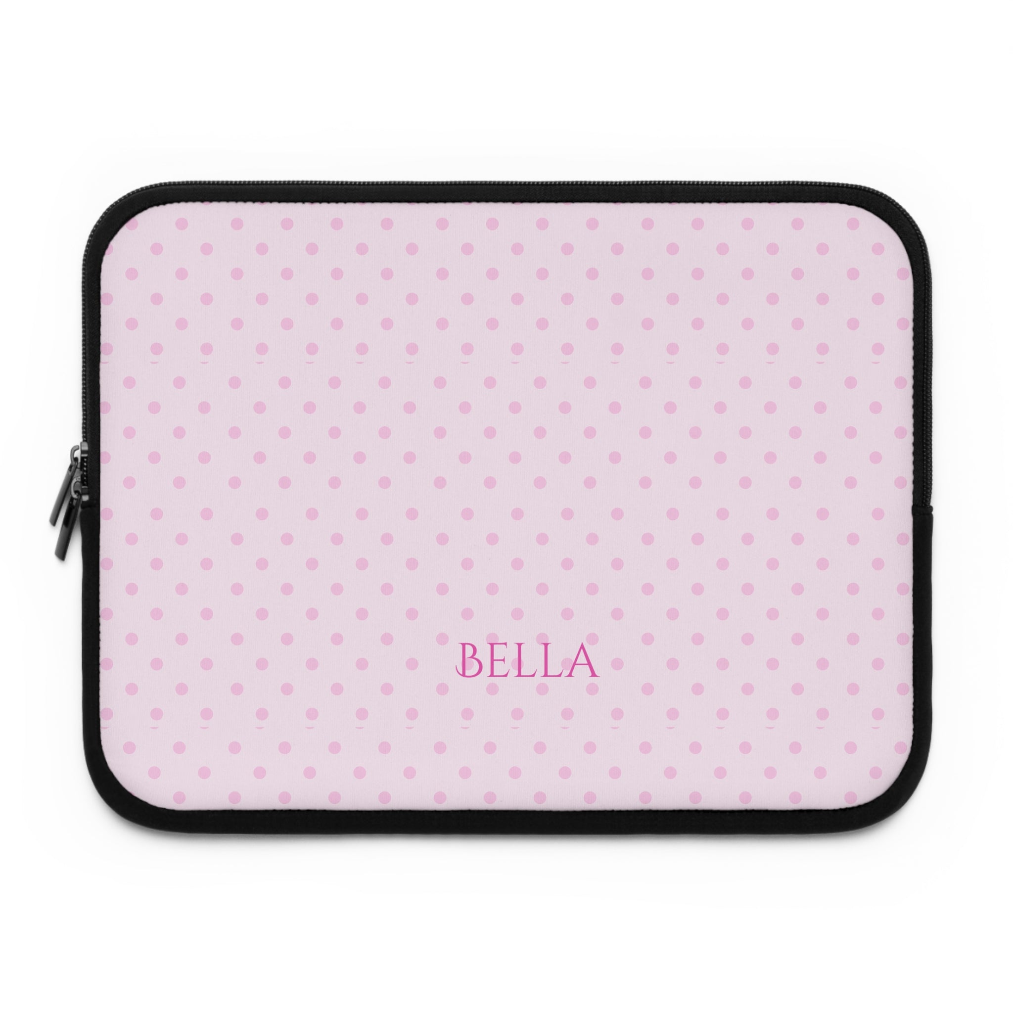 PINK POLKA DOTS CUSTOMIZED NAME NEOPRENE KINDLE IPAD & LAPTOP SLEEVE