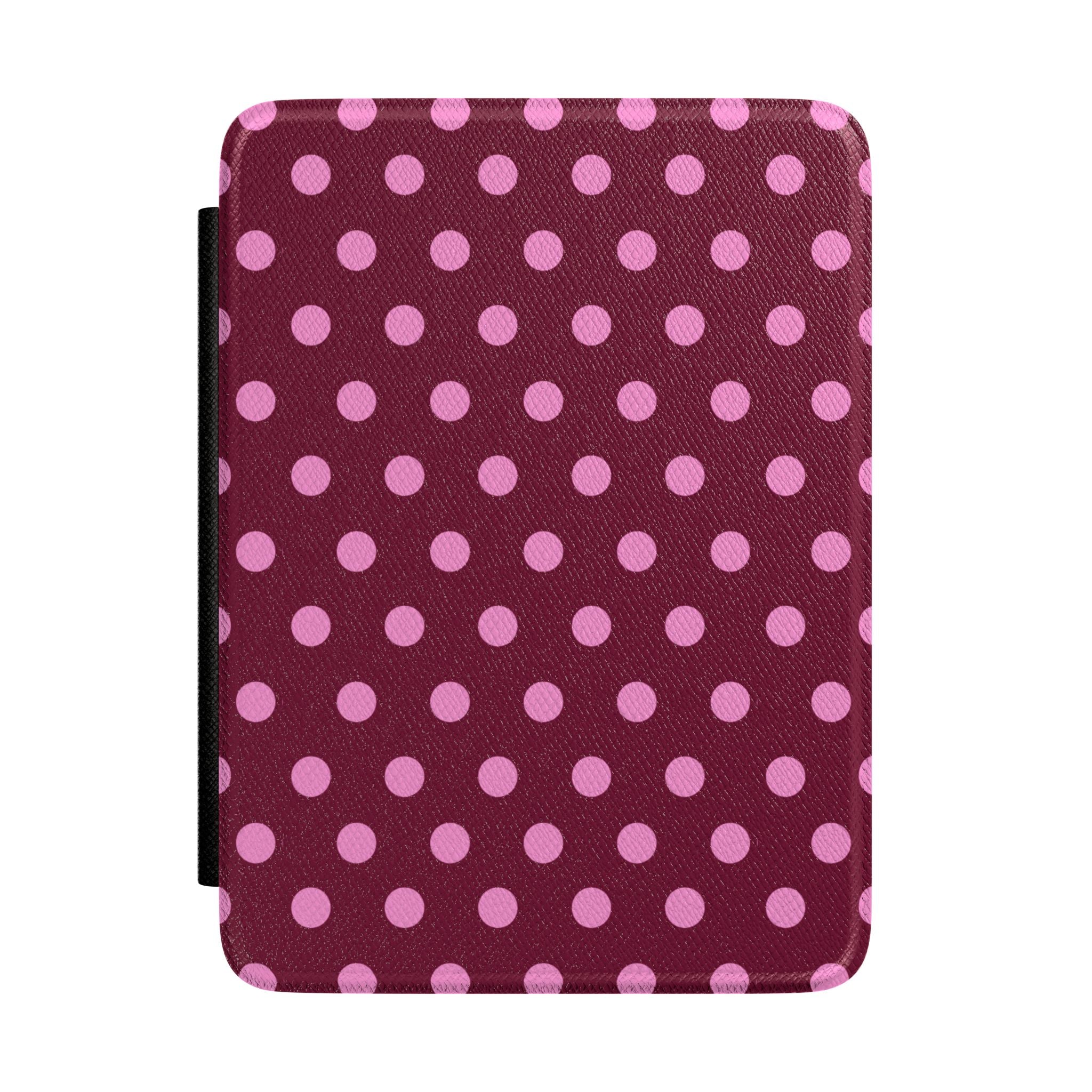 RASPBERRY POLKA DOTS KINDLE CASE HARDCOVER