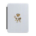 BLUE STRIPES RL TENNIS TEDDY BEAR KINDLE CASE HARDCOVER