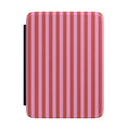 CANDY CANE RED PINK STRIPES KINDLE CASE HARDCOVER