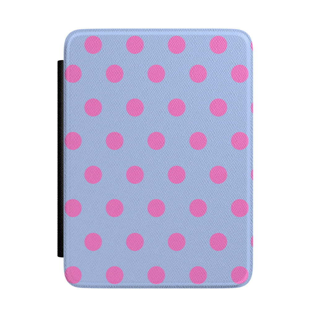 BLUE PINK POLKA DOTS KINDLE CASE HARDCOVER
