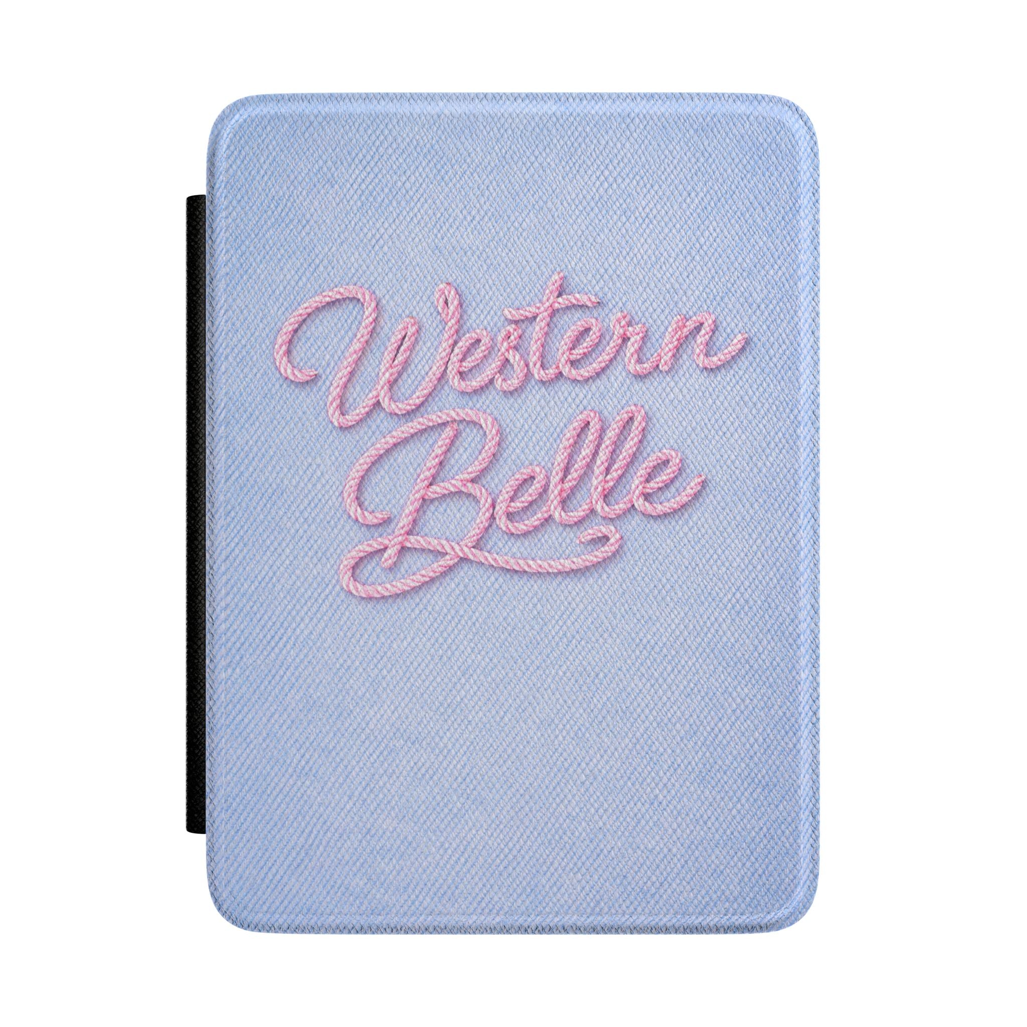 BLUE WESTERN BELLE KINDLE CASE HARDCOVER