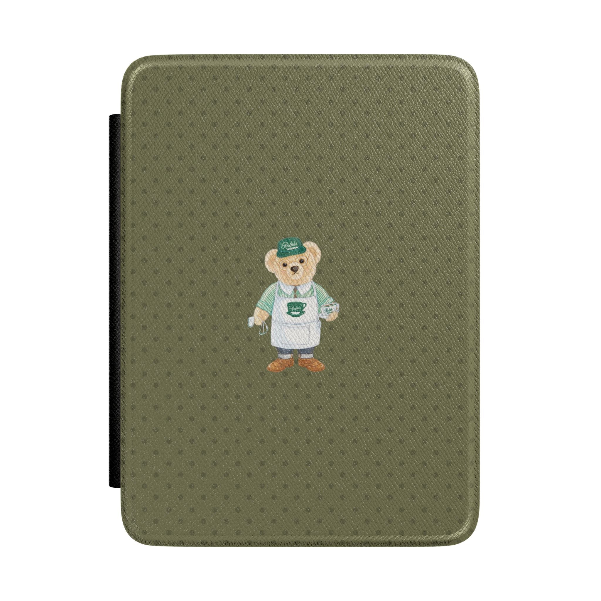 GREEN POLKA DOTS RALPH COFFEE TEDDY BEAR KINDLE CASE HARDCOVER