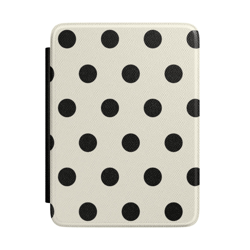 BEIGE BLACK XL POLKA DOTS KINDLE CASE HARDCOVER