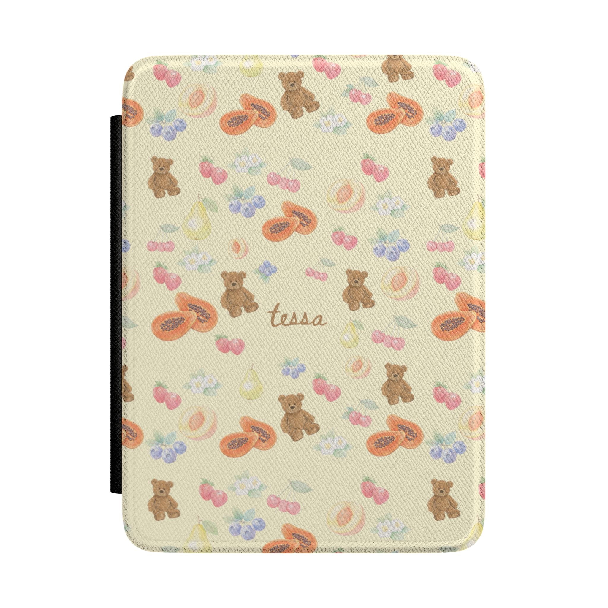 PERSONALIZED CUSTOM NAME COQUETTE BERRY BEARS KINDLE CASE HARDCOVER