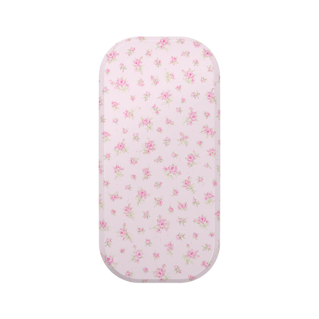 Pink floral phone grip sleeve with rounded top