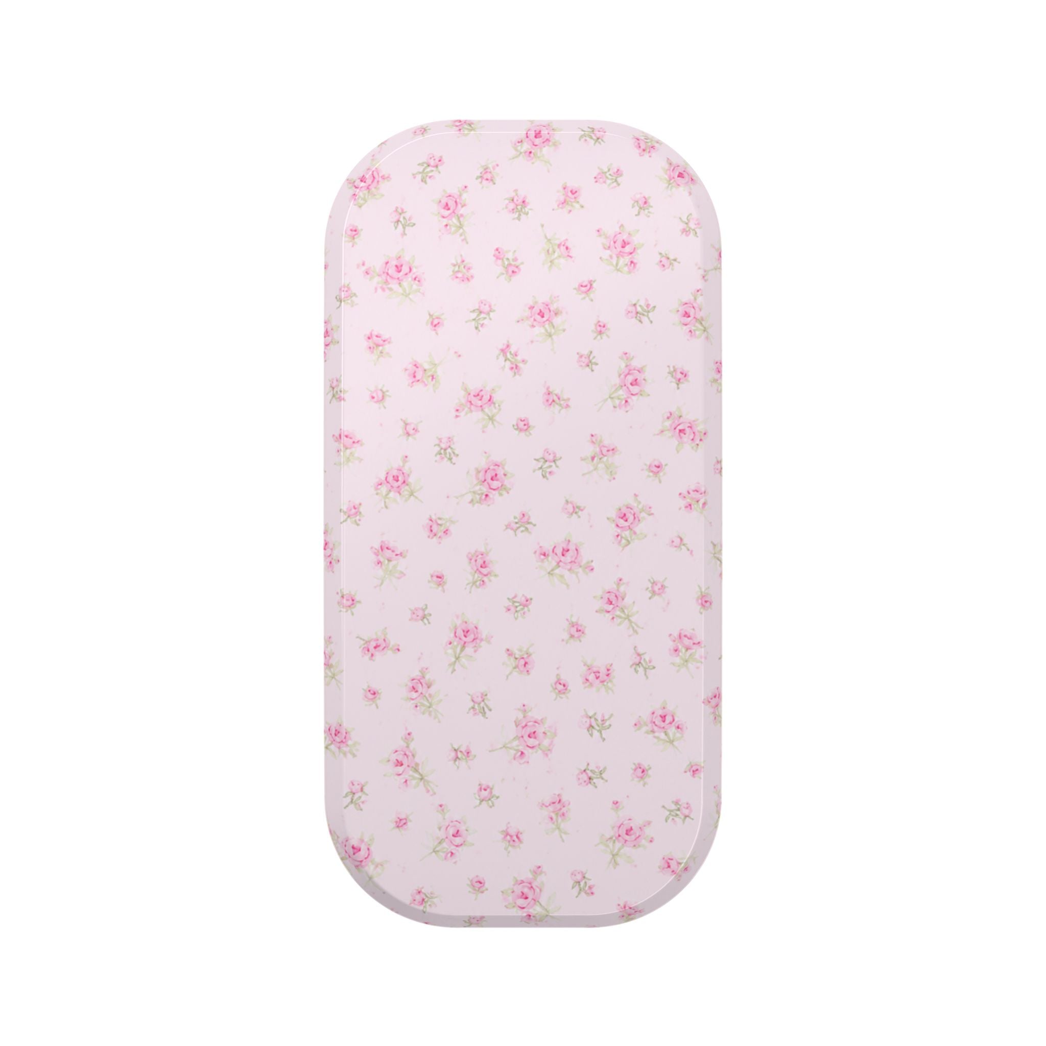Pink floral phone grip sleeve with rounded top