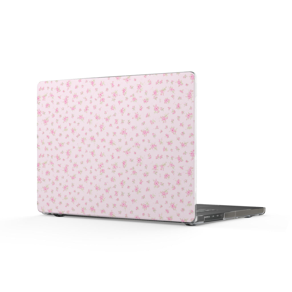 Pink bloom floral laptop hard-shell cover, slim fit