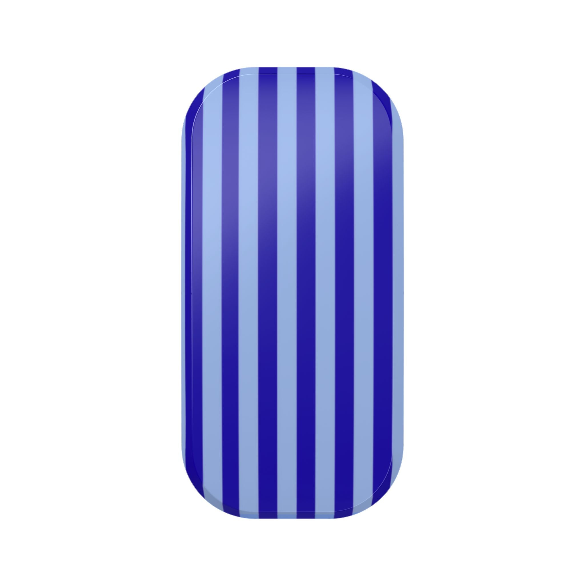 Vertical striped phone grip pad with blue and light purple stripes