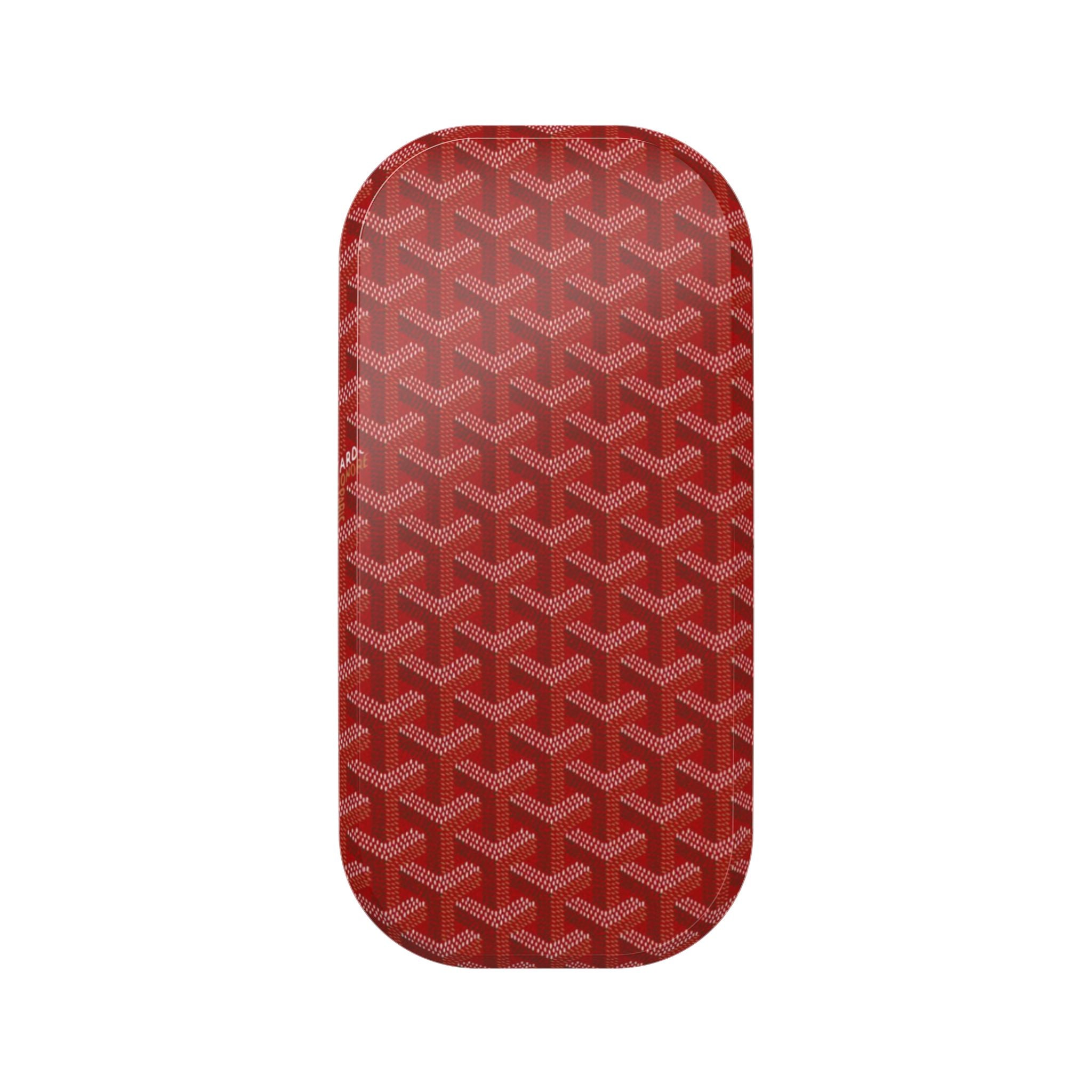 Red Goyard-pattern phone grip