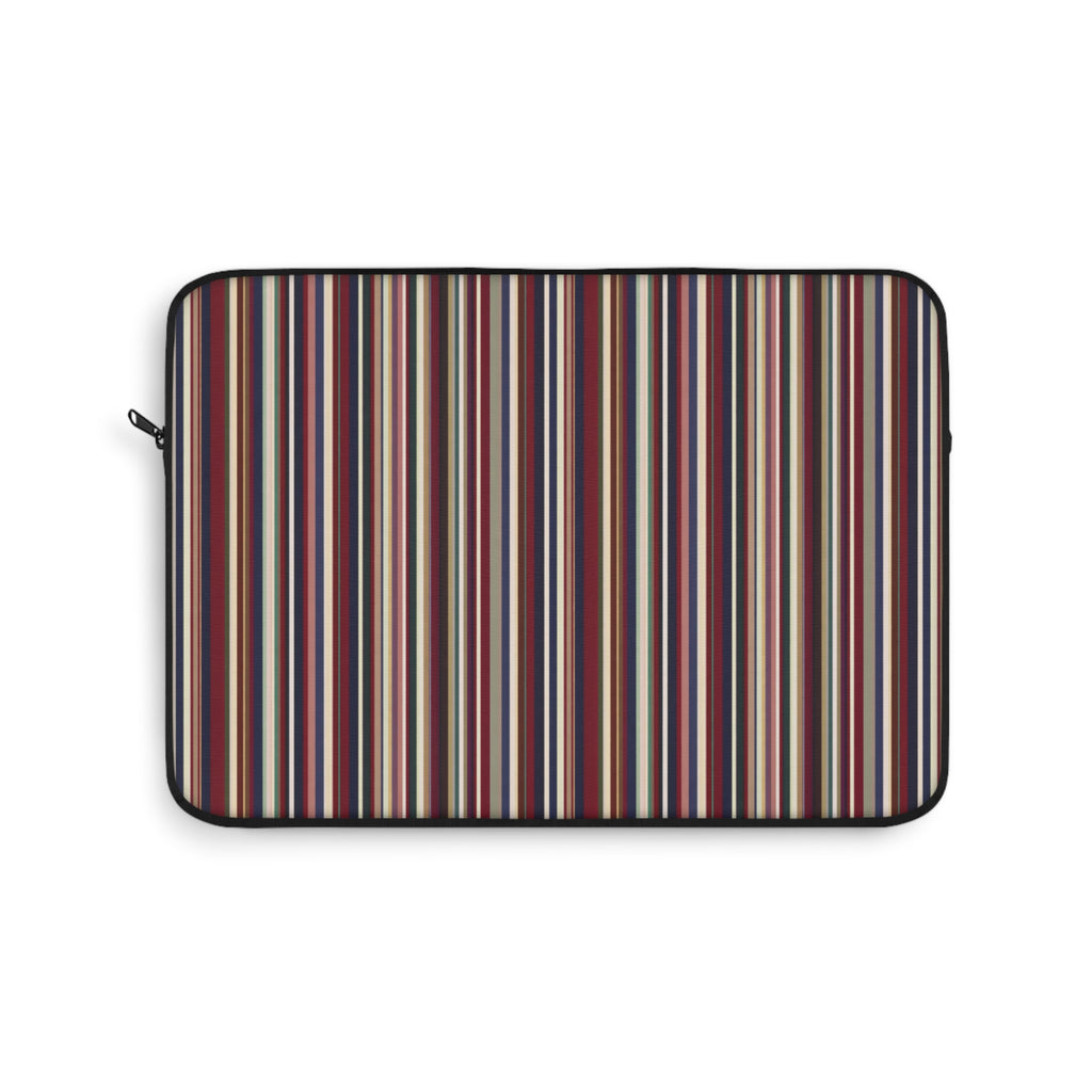 Neoprene device sleeve with vertical stripe pattern and black zipper closure