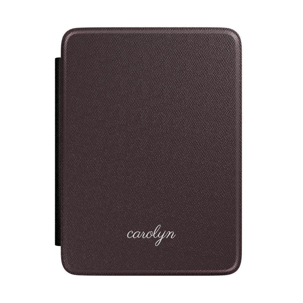 Personalized hardcover Kindle case in plum with name carolyn