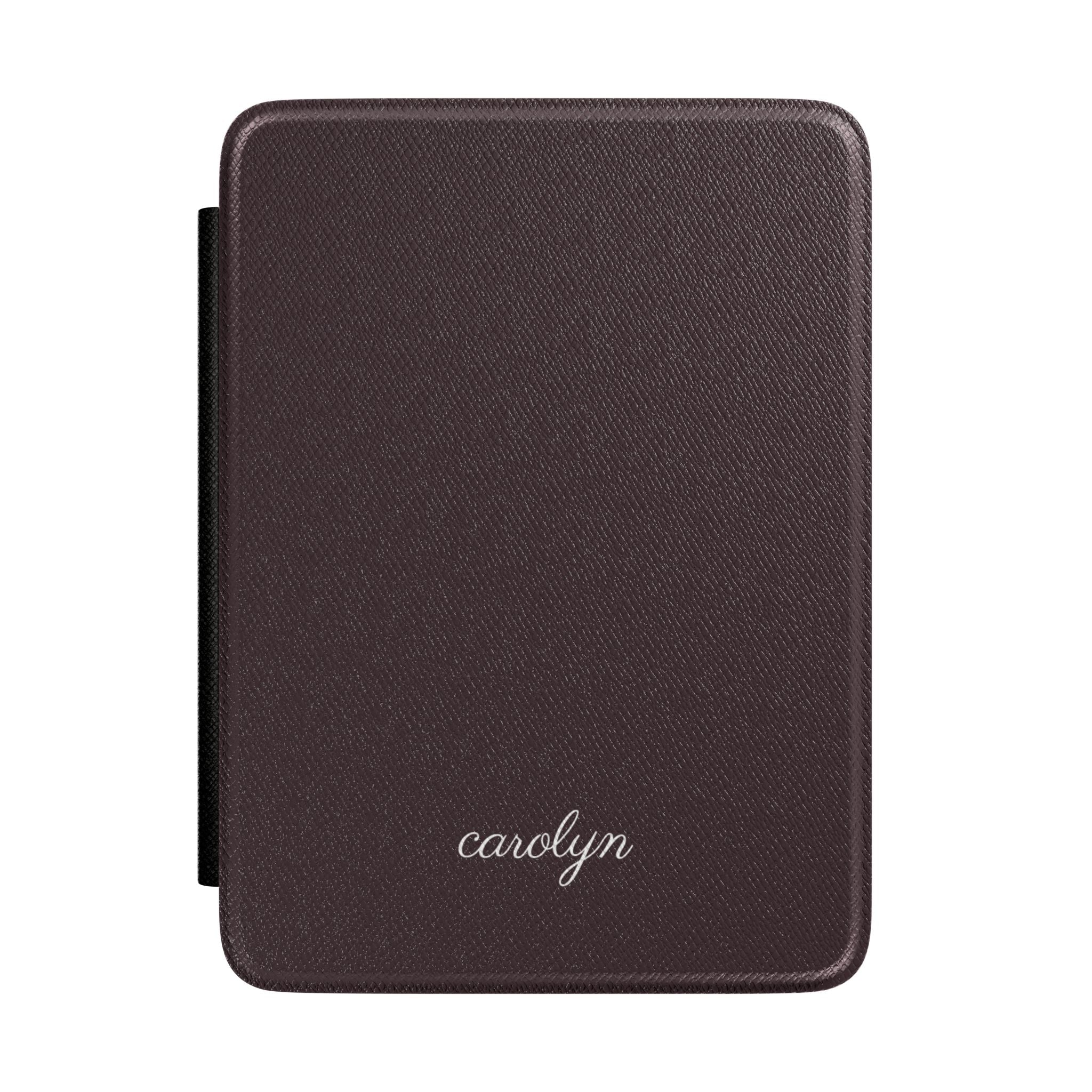 Personalized hardcover Kindle case in plum with name carolyn