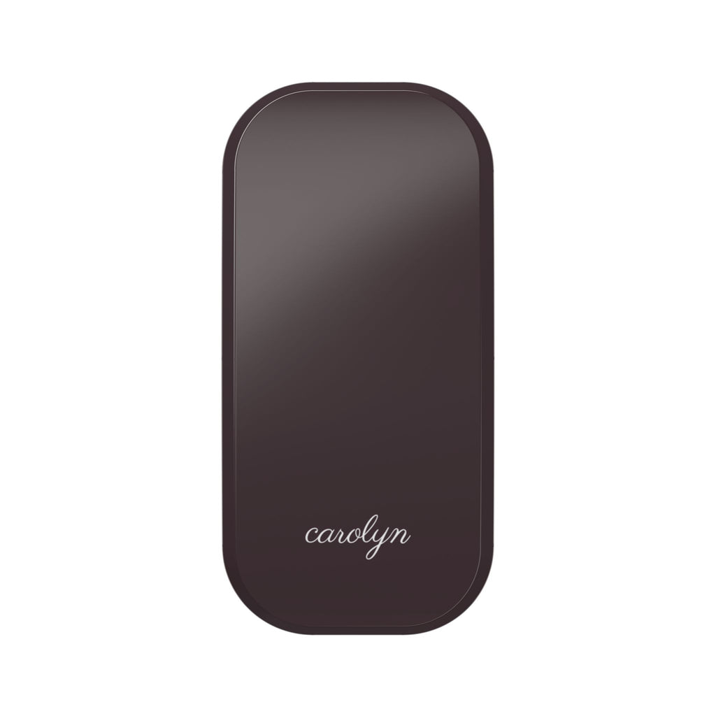 Plum phone grip stand with personalized name carolyn