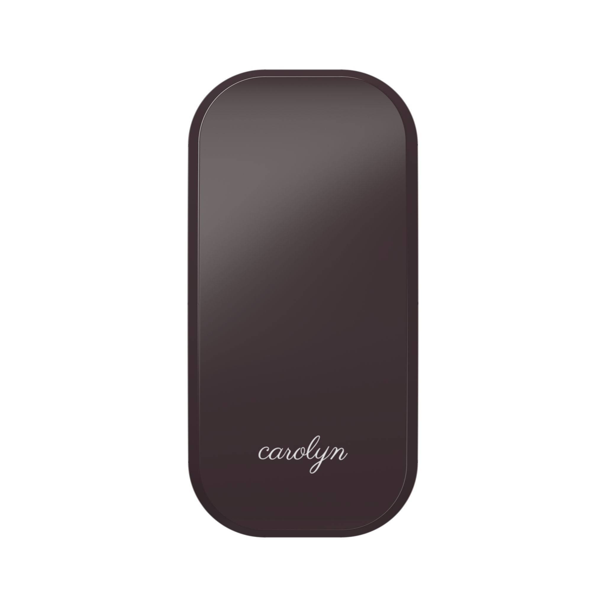 Plum phone grip stand with personalized name carolyn