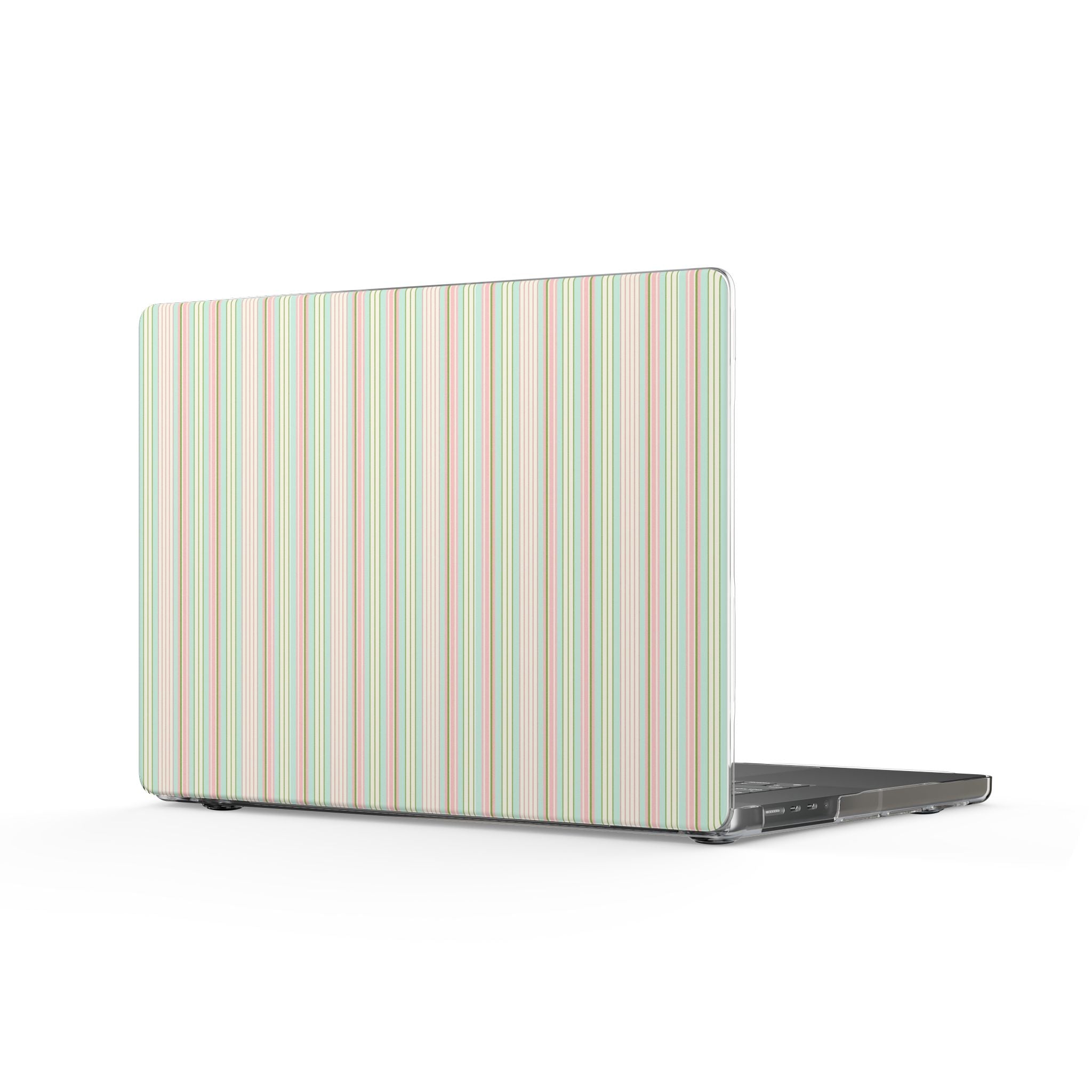 Multicolor striped laptop cover with vertical lines and open bottom